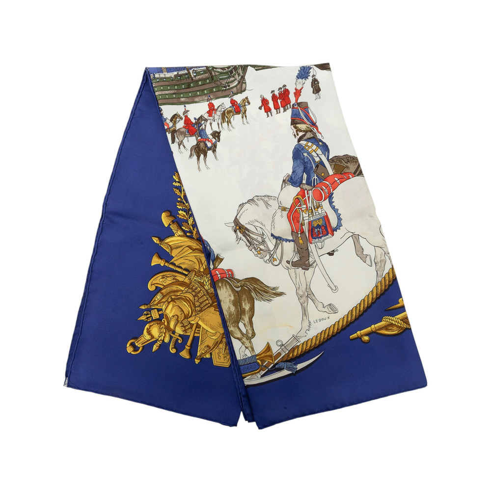 Pre-Loved Hermes Marine et Cavalerie Silk Scarf